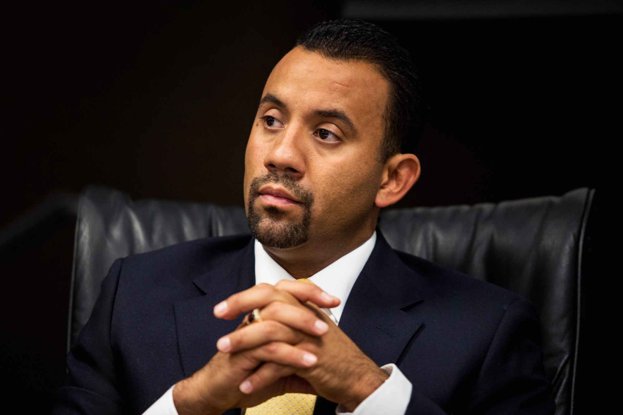 Julio Fonseca is shown at a July 9, 2015, school board meeting at the San Ysidro School District office. (Megan Wood/inewsource)