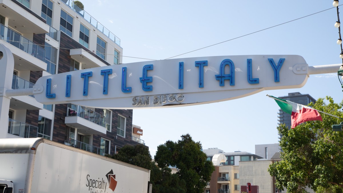 San Diego’s Little Italy sign will come down for repairs after truck crash